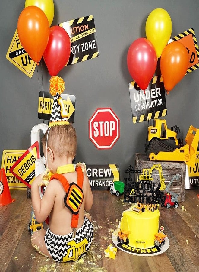 Confetti! Construction Cake Toppers for Construction Birthday Party Supplies Kids Boy Girl Construction Excavator Truck Engineering Themed Happy Birthday Builder Party Supplies Sparkle Decorations - Image 5